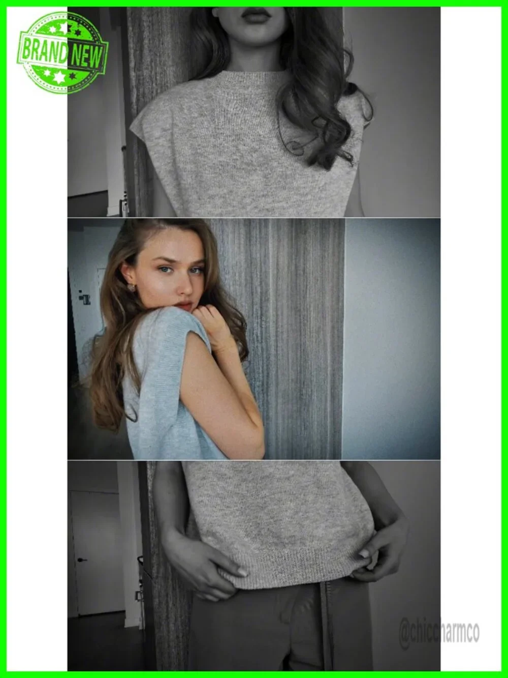 Women's Mock Neck Cap Sleeve Knit Sweater Vest Pullover Tank Top Business Casual